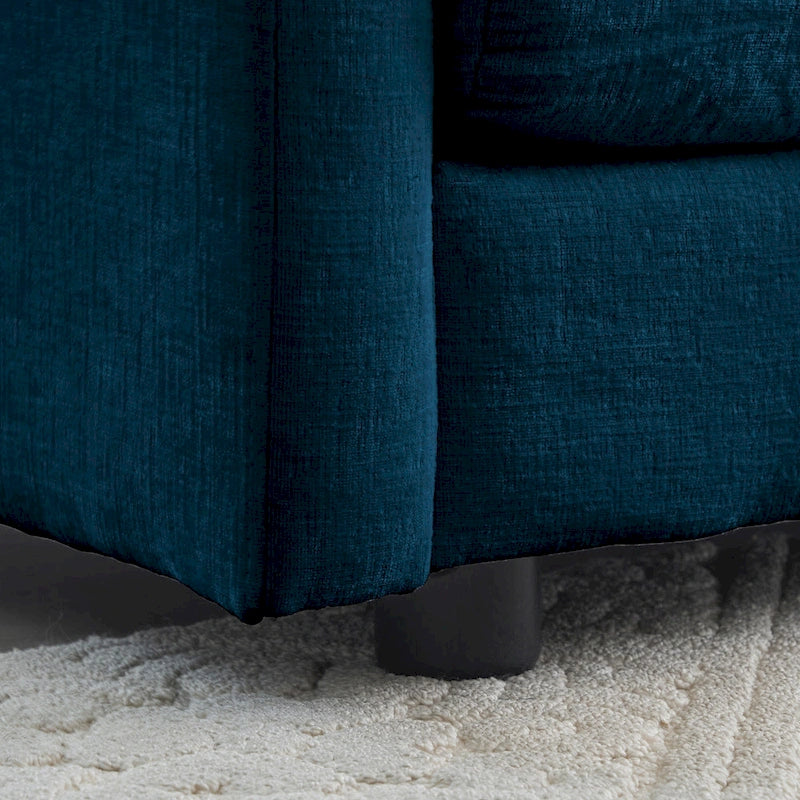 Canapé d'angle en U 6 places avec 3 poufs et oreillers