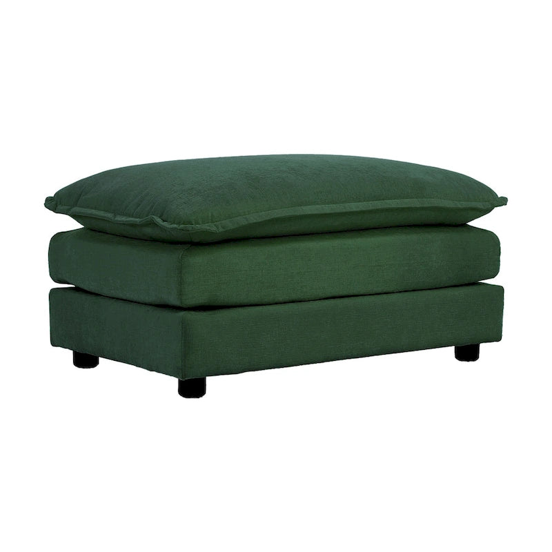 Canapé d'angle en U 6 places avec 3 poufs et oreillers