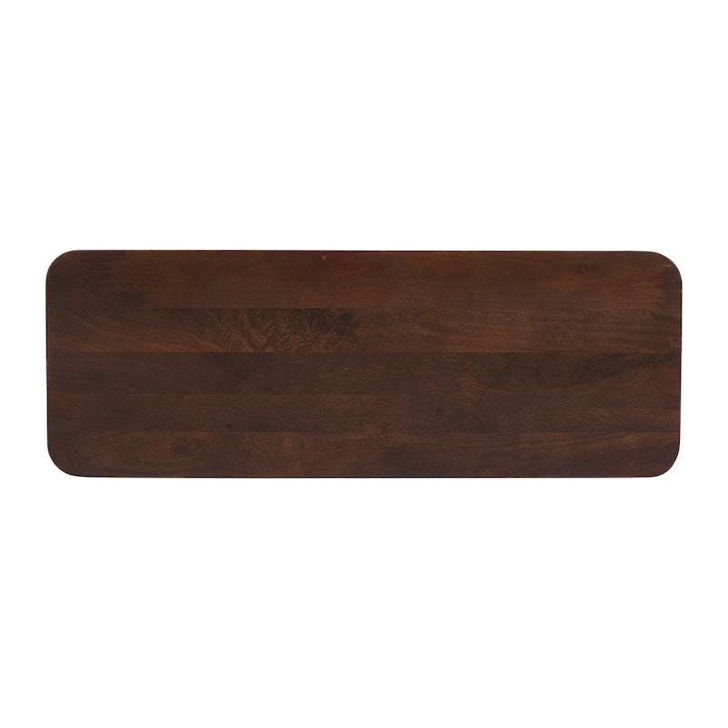 Console d'entrée moderne en bois massif avec motif cannelé et rangement