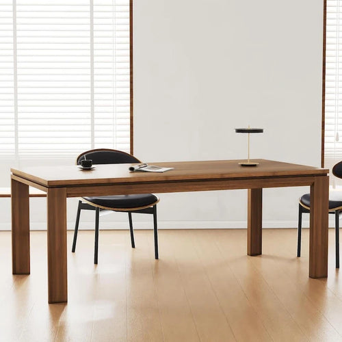 Table à manger moderne du milieu du siècle en bois massif de 62,99 pouces pour 4 à 6 personnes