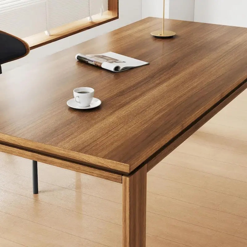 Table à manger moderne du milieu du siècle en bois massif de 62,99 pouces pour 4 à 6 personnes