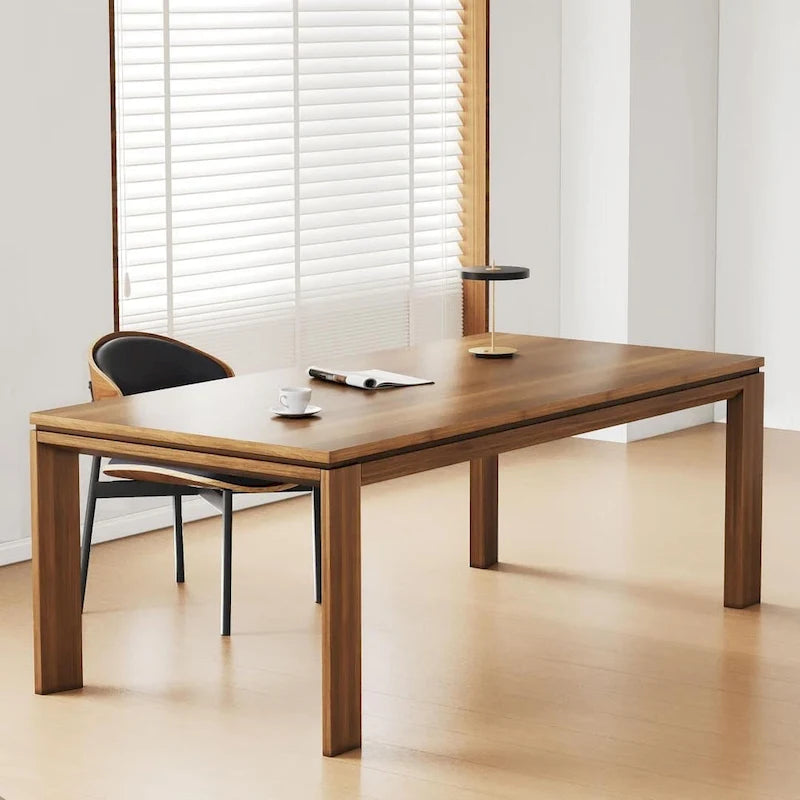 Table à manger moderne du milieu du siècle en bois massif de 62,99 pouces pour 4 à 6 personnes