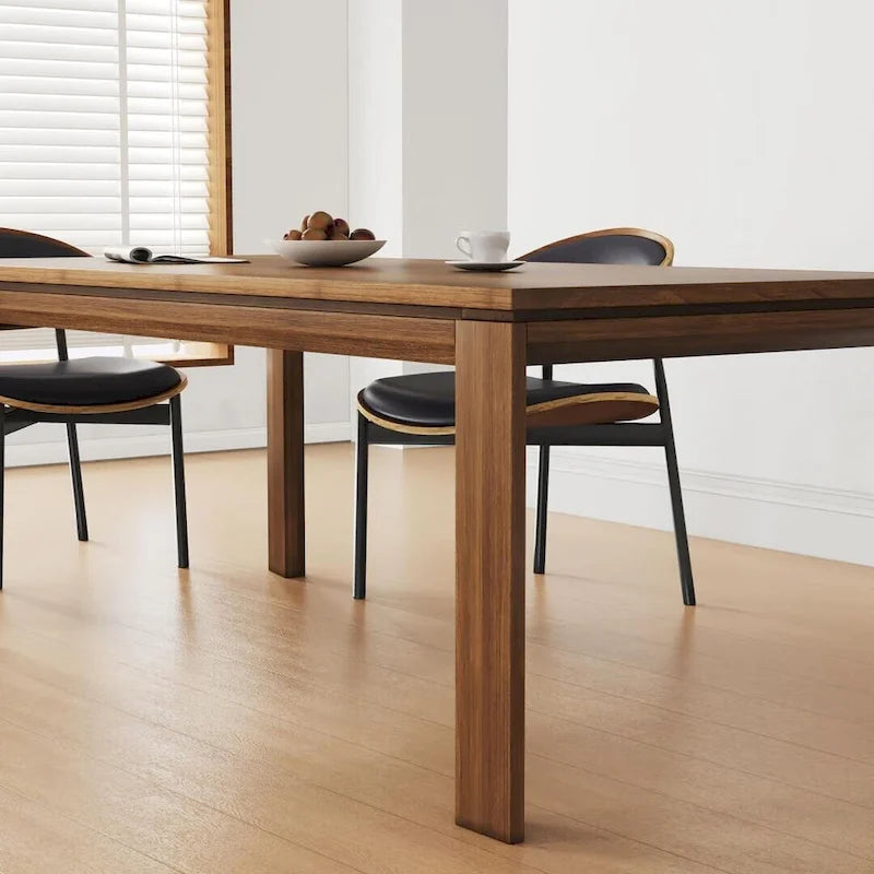 Table à manger moderne du milieu du siècle en bois massif de 62,99 pouces pour 4 à 6 personnes
