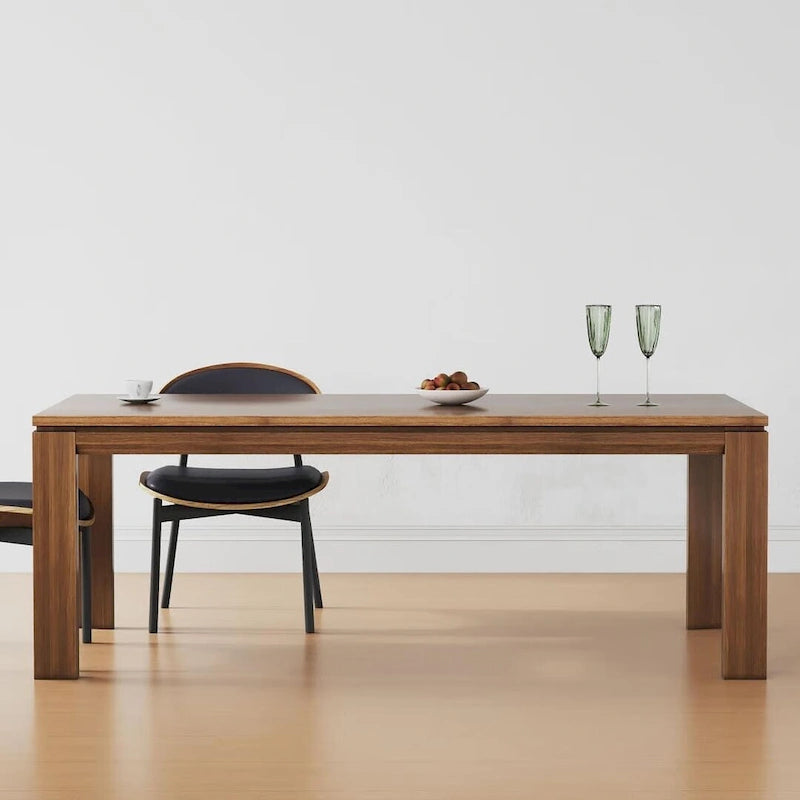 Table à manger moderne du milieu du siècle en bois massif de 62,99 pouces pour 4 à 6 personnes