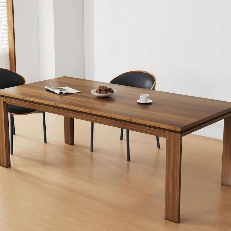 Table à manger moderne du milieu du siècle en bois massif de 62,99 pouces pour 4 à 6 personnes