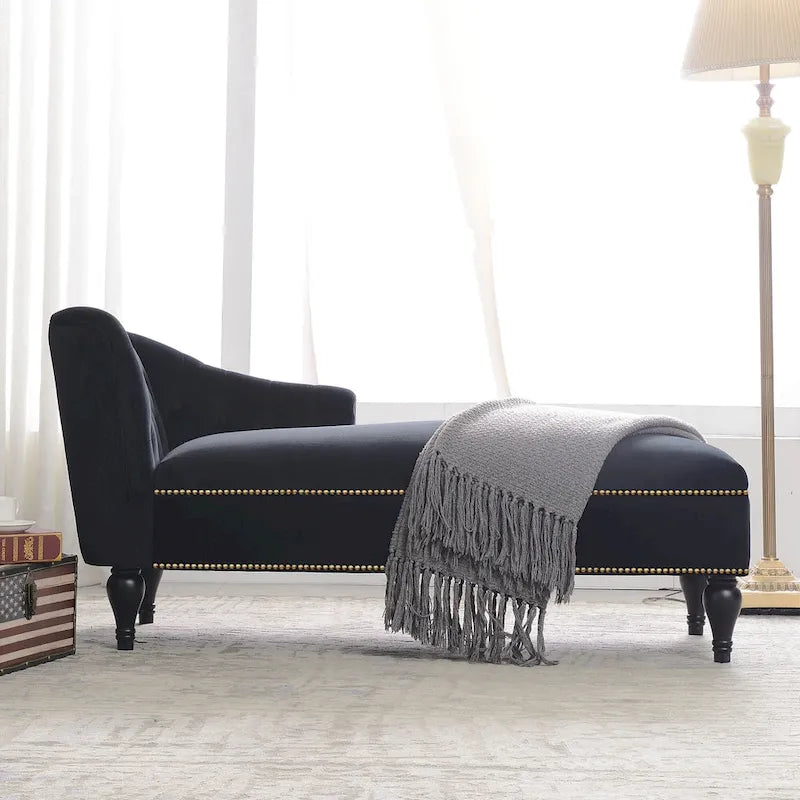 [Nouvelle+Vidéo] Méridienne en velours 58 - 26.50 x 58.00 x 28.60