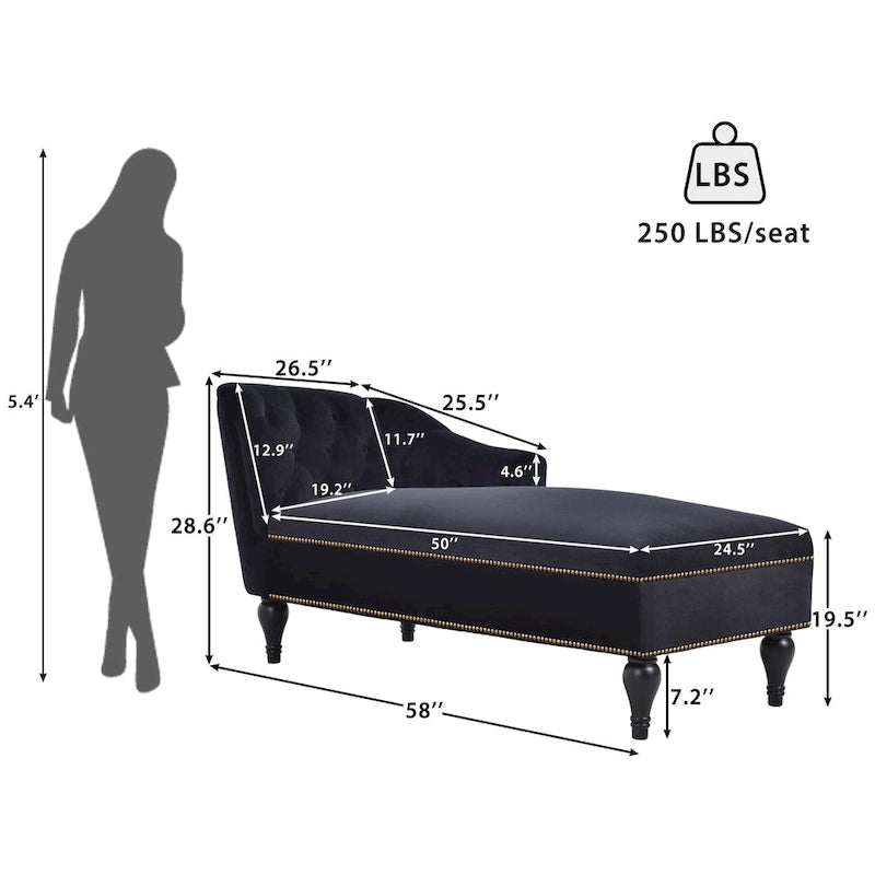 [Nouvelle+Vidéo] Méridienne en velours 58 - 26.50 x 58.00 x 28.60