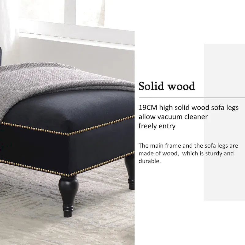 [Nouvelle+Vidéo] Méridienne en velours 58 - 26.50 x 58.00 x 28.60