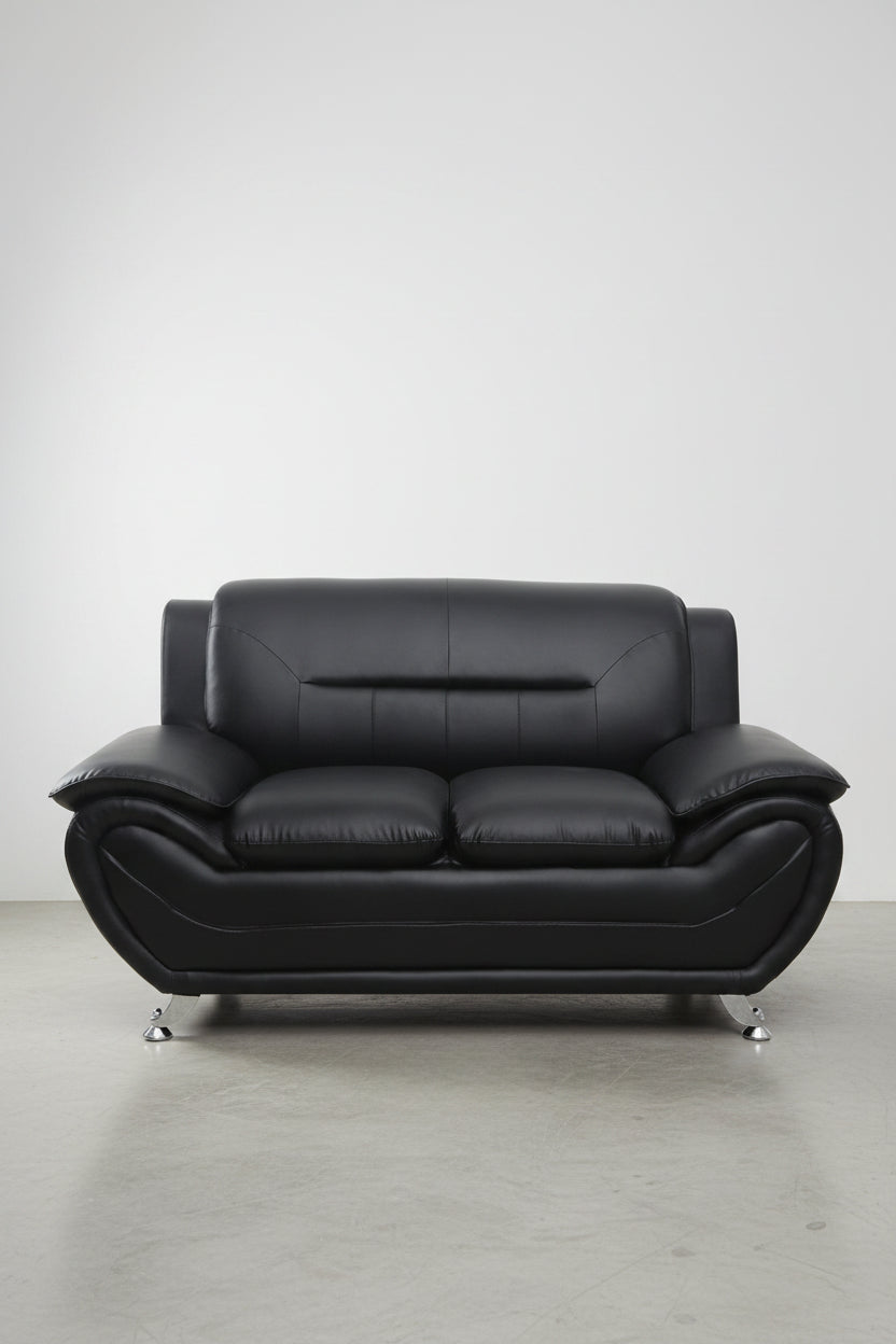 Michael Segura Bonded Leather Upholstered Loveseat