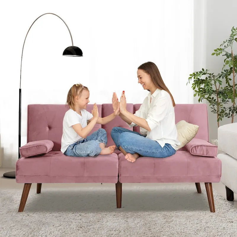 Mini Canapé Lit Convertible 3-en-1, 60 po, Idéal pour Petits Espaces