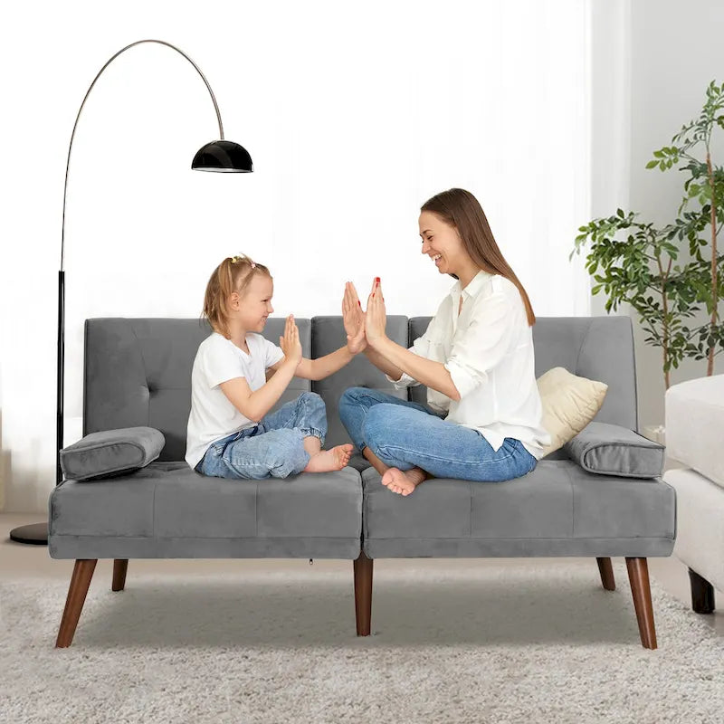 Mini Canapé Lit Convertible 3-en-1, 60 po, Idéal pour Petits Espaces