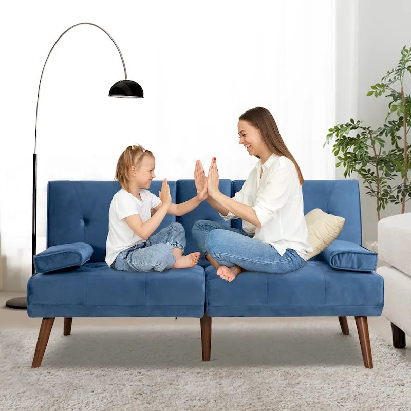 Mini Canapé Lit Convertible 3-en-1, 60 po, Idéal pour Petits Espaces