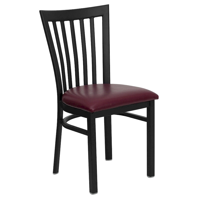 Chaise de restaurant en métal à dossier School House - 17,25 larg. x 18,75 prof. x 34,75 haut. - 17,25 larg. x 18,75 prof. x 34,75 haut.