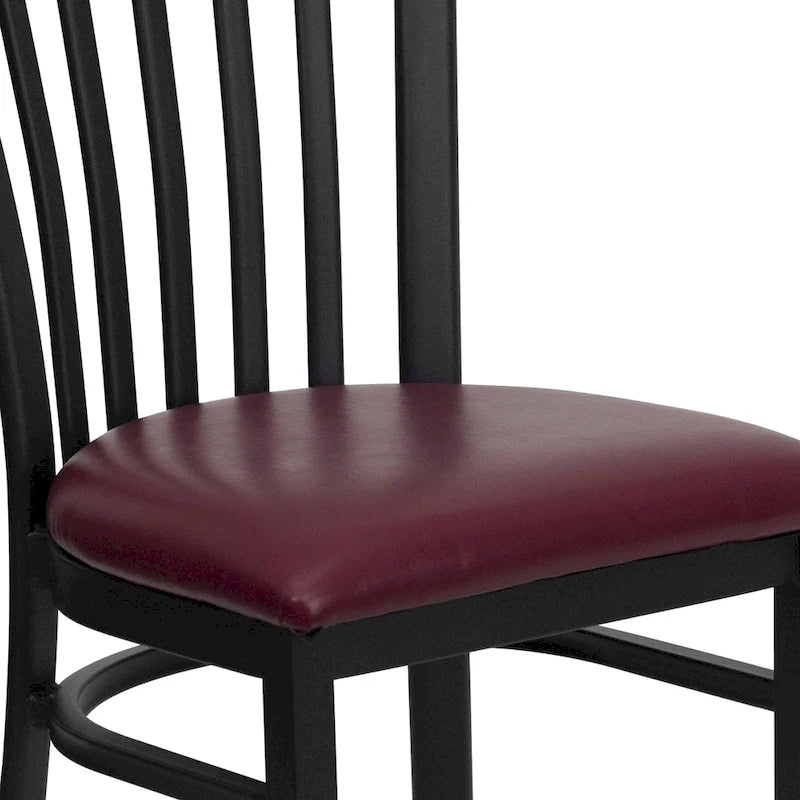Chaise de restaurant en métal à dossier School House - 17,25 larg. x 18,75 prof. x 34,75 haut. - 17,25 larg. x 18,75 prof. x 34,75 haut.