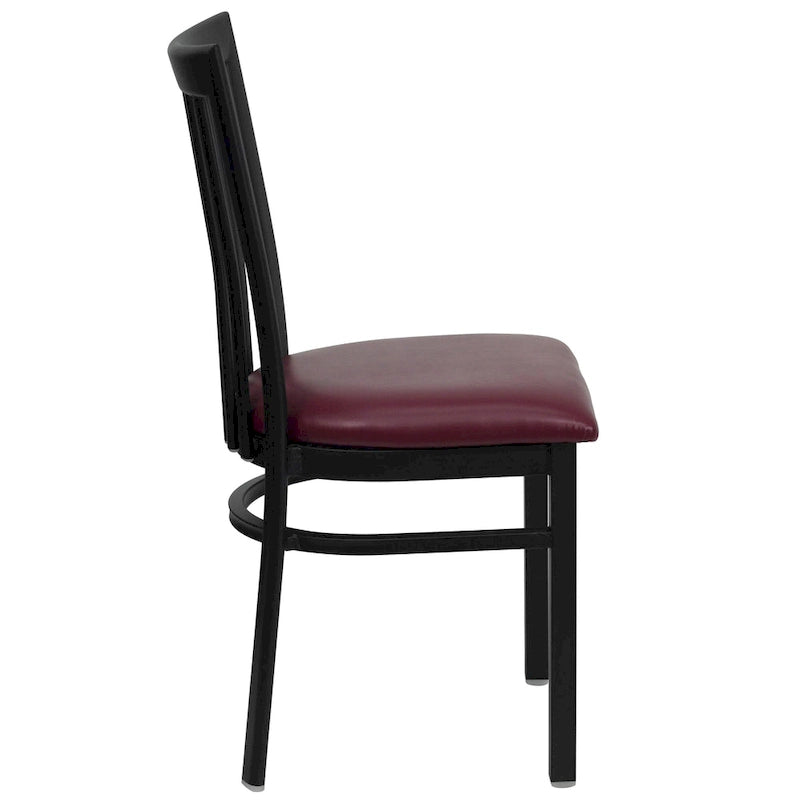 Chaise de restaurant en métal à dossier School House - 17,25 larg. x 18,75 prof. x 34,75 haut. - 17,25 larg. x 18,75 prof. x 34,75 haut.