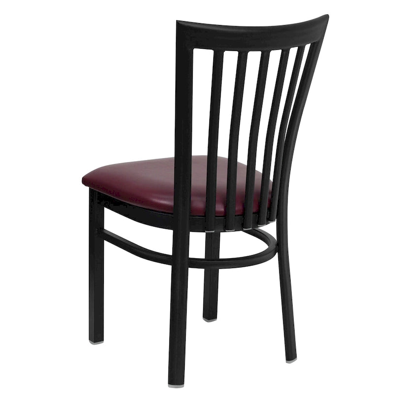 Chaise de restaurant en métal à dossier School House - 17,25 larg. x 18,75 prof. x 34,75 haut. - 17,25 larg. x 18,75 prof. x 34,75 haut.