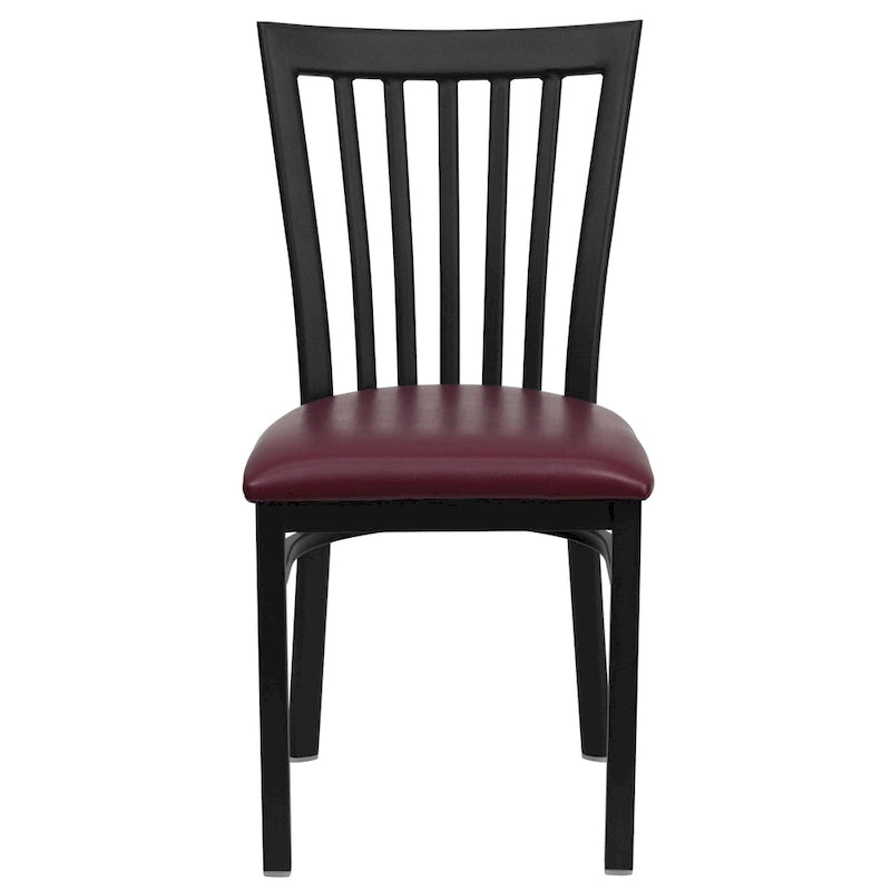 Chaise de restaurant en métal à dossier School House - 17,25 larg. x 18,75 prof. x 34,75 haut. - 17,25 larg. x 18,75 prof. x 34,75 haut.