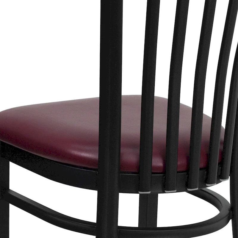 Chaise de restaurant en métal à dossier School House - 17,25 larg. x 18,75 prof. x 34,75 haut. - 17,25 larg. x 18,75 prof. x 34,75 haut.