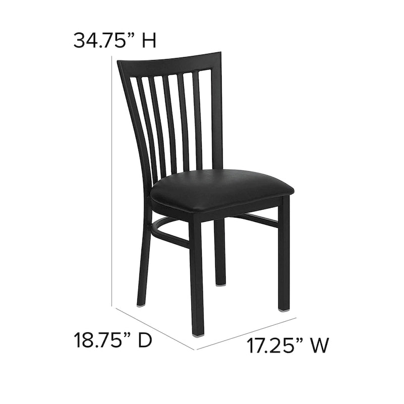 Chaise de restaurant en métal à dossier School House - 17,25 larg. x 18,75 prof. x 34,75 haut. - 17,25 larg. x 18,75 prof. x 34,75 haut.