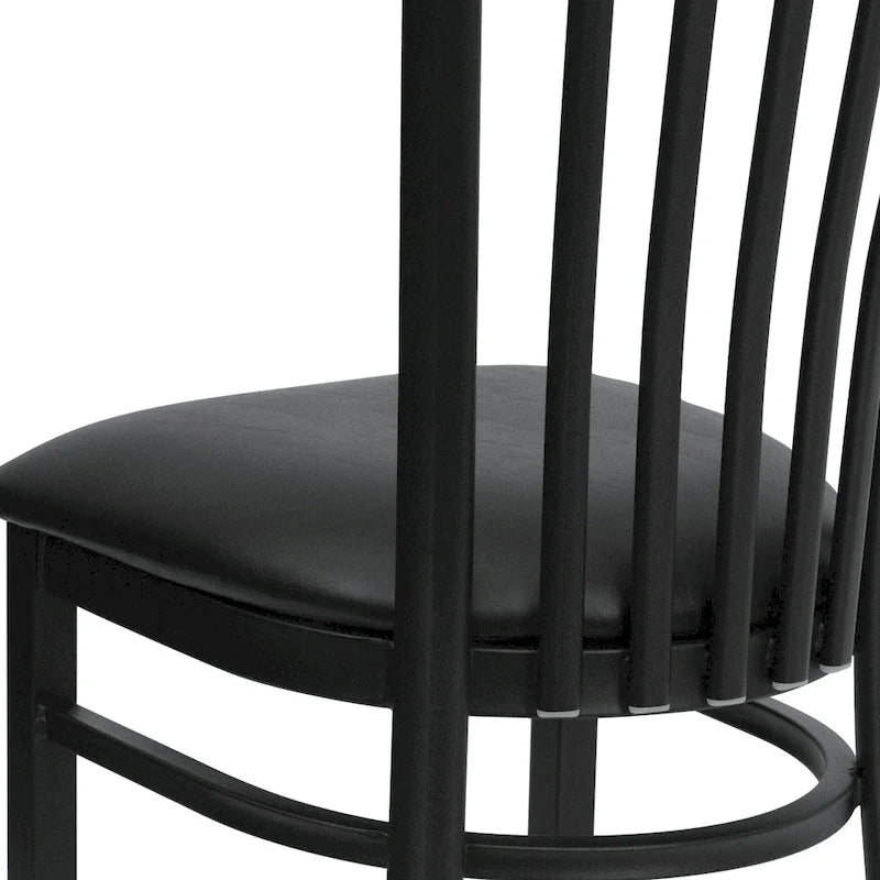 Chaise de restaurant en métal à dossier School House - 17,25 larg. x 18,75 prof. x 34,75 haut. - 17,25 larg. x 18,75 prof. x 34,75 haut.