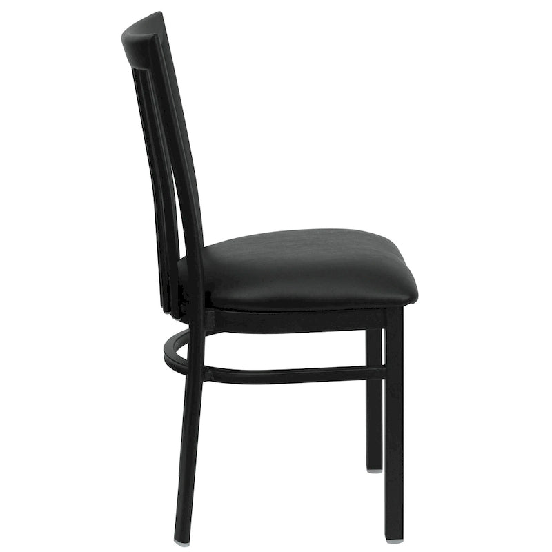 Chaise de restaurant en métal à dossier School House - 17,25 larg. x 18,75 prof. x 34,75 haut. - 17,25 larg. x 18,75 prof. x 34,75 haut.