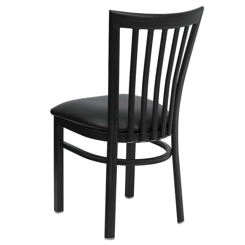 Chaise de restaurant en métal à dossier School House - 17,25 larg. x 18,75 prof. x 34,75 haut. - 17,25 larg. x 18,75 prof. x 34,75 haut.
