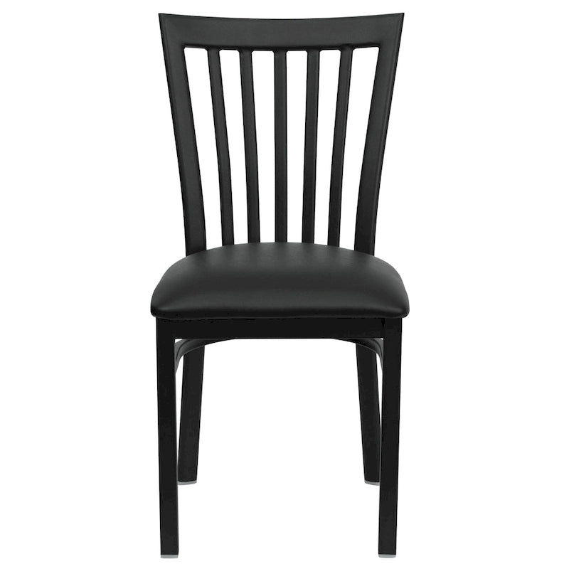 Chaise de restaurant en métal à dossier School House - 17,25 larg. x 18,75 prof. x 34,75 haut. - 17,25 larg. x 18,75 prof. x 34,75 haut.