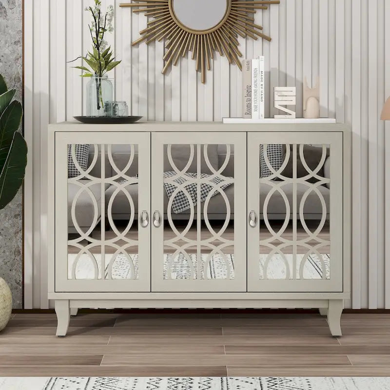 Buffet bas avec 3 portes vitrées