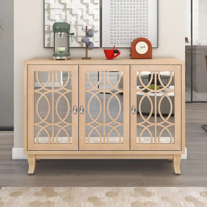Buffet bas avec 3 portes vitrées