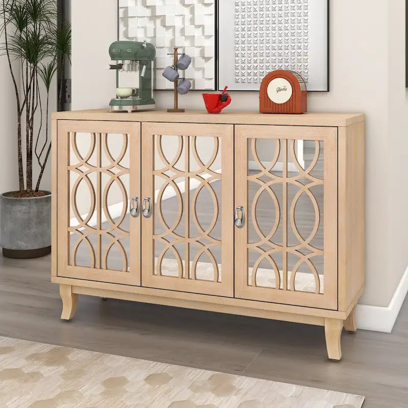Buffet bas avec 3 portes vitrées
