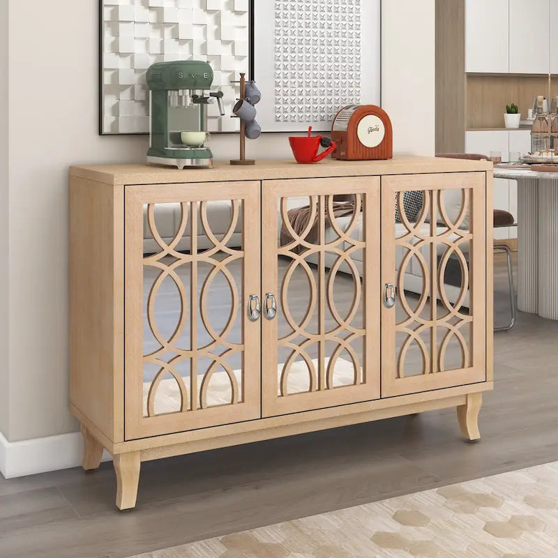 Buffet bas avec 3 portes vitrées