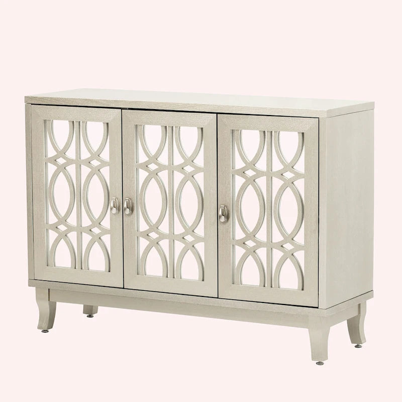Buffet bas avec 3 portes vitrées