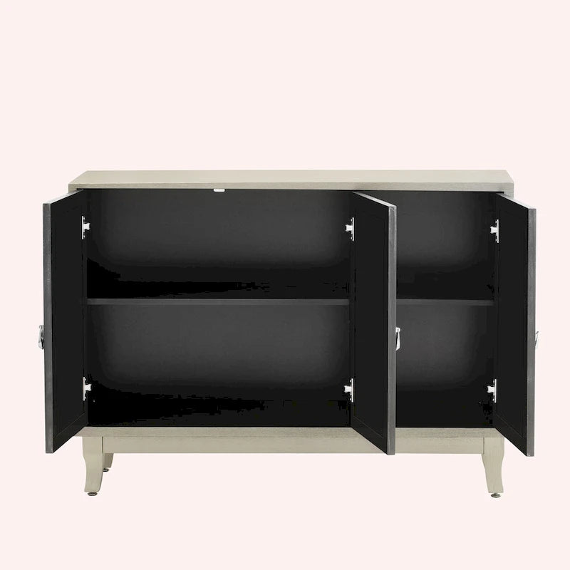 Buffet bas avec 3 portes vitrées