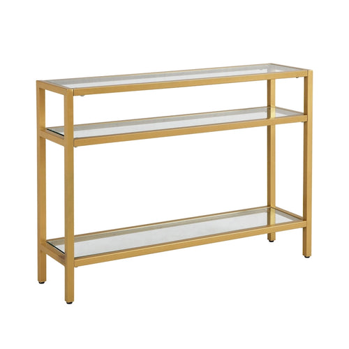 Console de table à 3 niveaux en verre – Doré