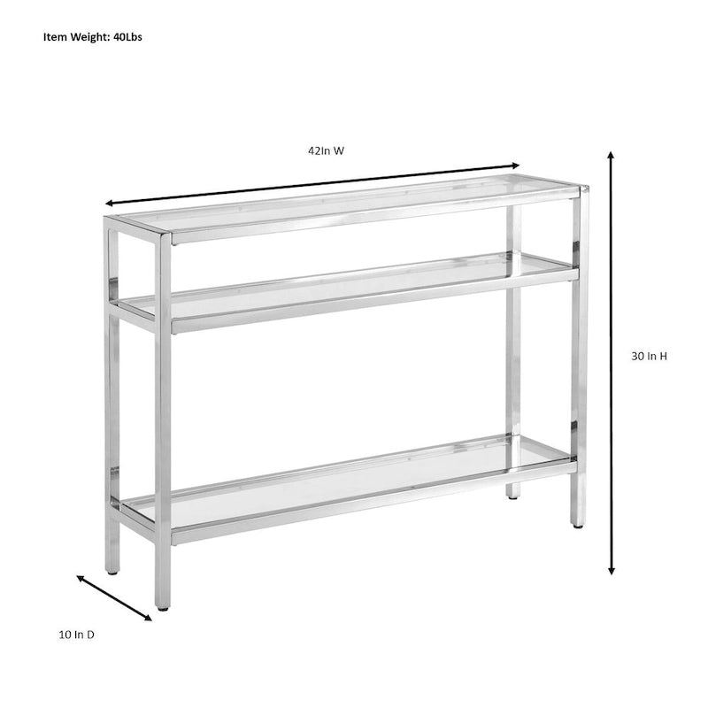 Console de table à 3 niveaux en verre – Doré