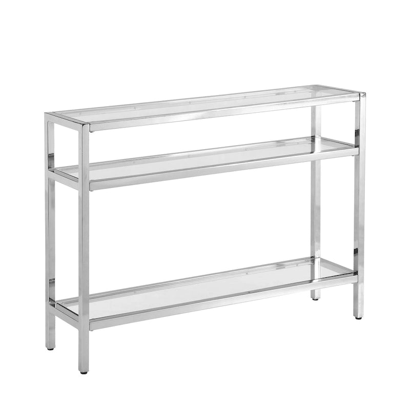Console de table à 3 niveaux en verre – Doré