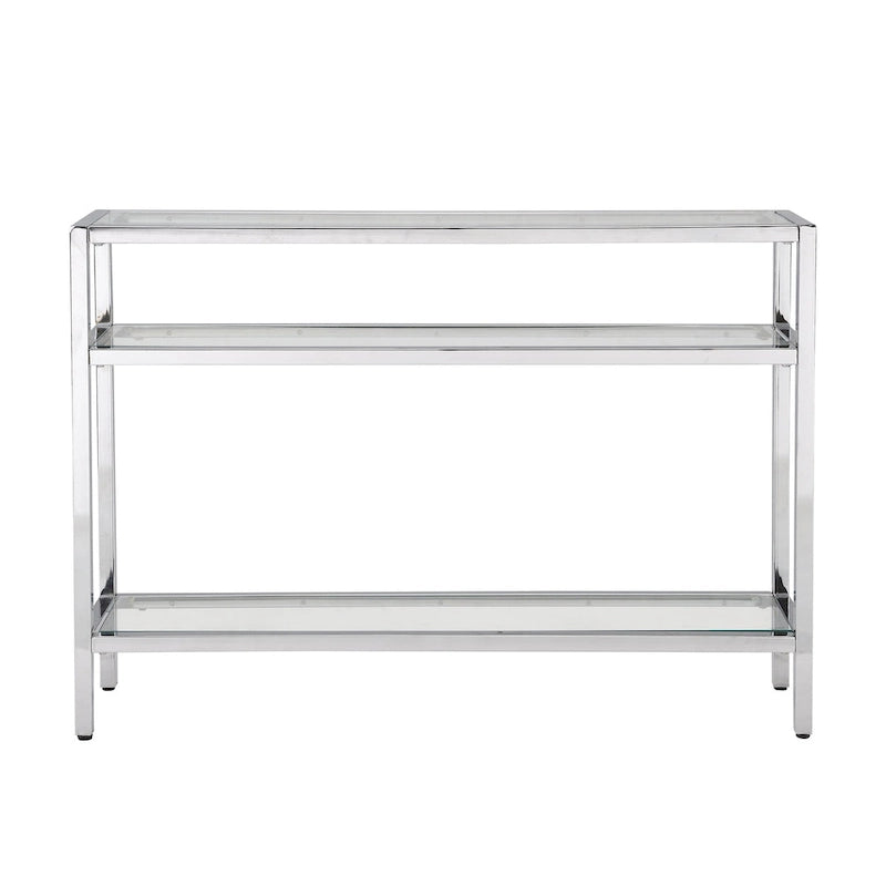 Console de table à 3 niveaux en verre – Doré