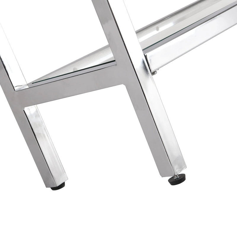 Console de table à 3 niveaux en verre – Doré