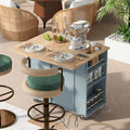 Îlot de cuisine avec rallonge à rabat et prise de courant pour salle à manger