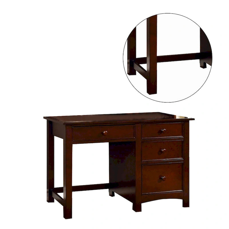 Bureau en bois avec quatre tiroirs