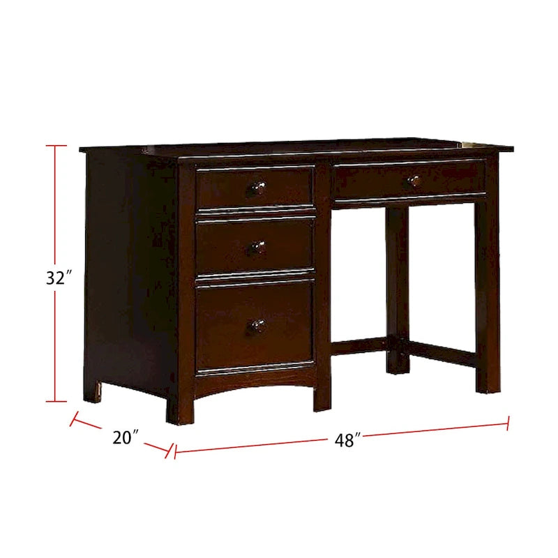 Bureau en bois avec quatre tiroirs