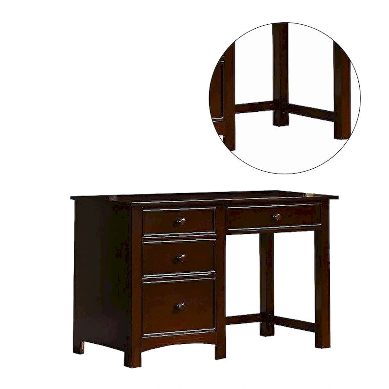 Bureau en bois avec quatre tiroirs