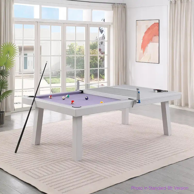 Billard en ardoise intérieur/extérieur 2,4 m avec plateau de salle à manger et accessoires