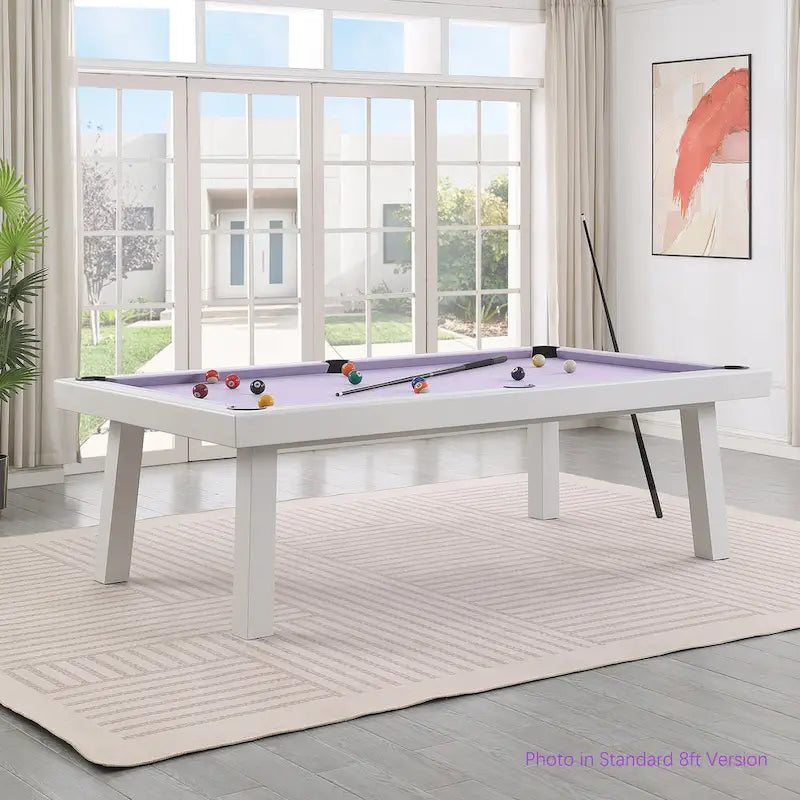 Billard en ardoise intérieur/extérieur 2,4 m avec plateau de salle à manger et accessoires