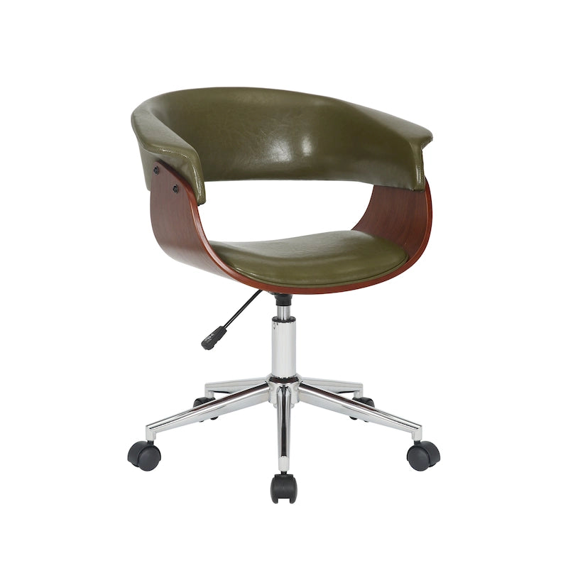 Chaise de bureau en similicuir avec piètement chromé