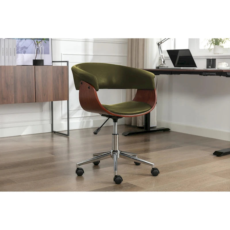 Chaise de bureau en similicuir avec piètement chromé