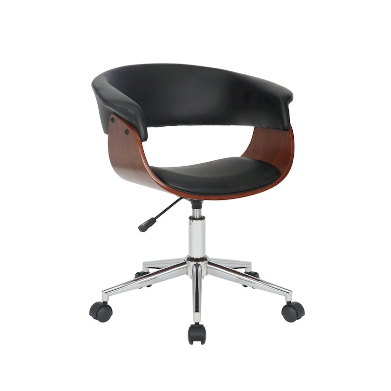 Chaise de bureau en similicuir avec piètement chromé