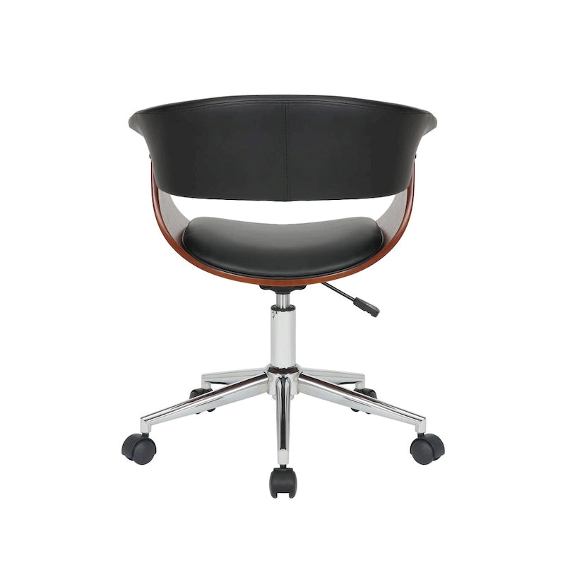 Chaise de bureau en similicuir avec piètement chromé