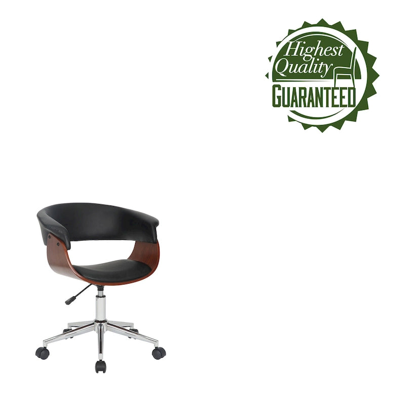 Chaise de bureau en similicuir avec piètement chromé