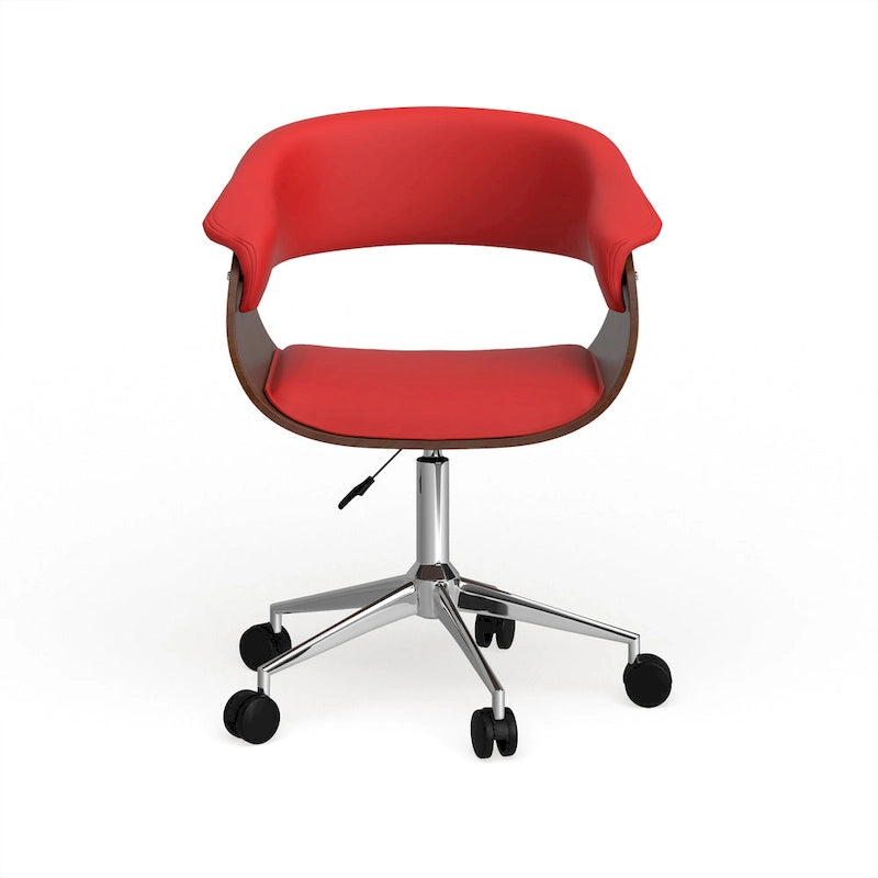 Chaise de bureau en similicuir avec piètement chromé